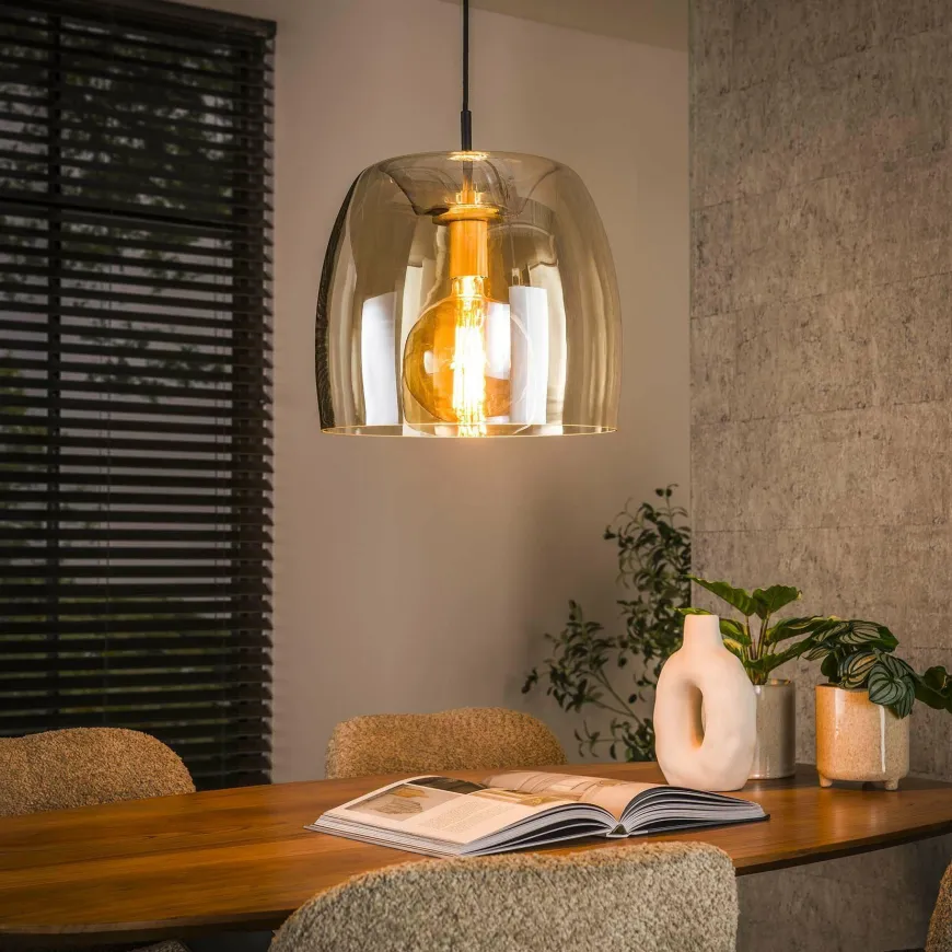 WoonStijl Hanglamp 1L drift glass Amber