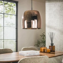 WoonStijl Hanglamp 1L drift glass Koper