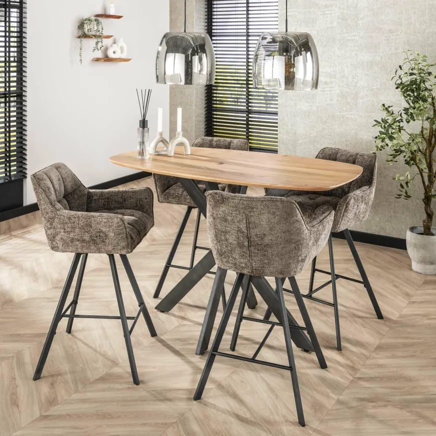 WoonStijl Hanglamp 1L drift glass Smoke grey