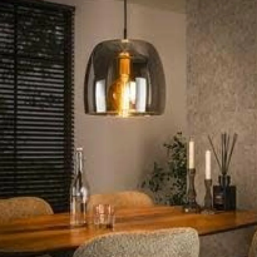 WoonStijl Hanglamp 1L drift glass Smoke grey