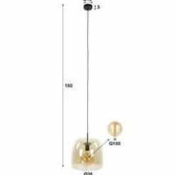 WoonStijl Hanglamp 1L drift glass Smoke grey