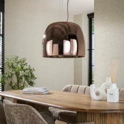 WoonStijl Hanglamp 1L drift XL glass Koper