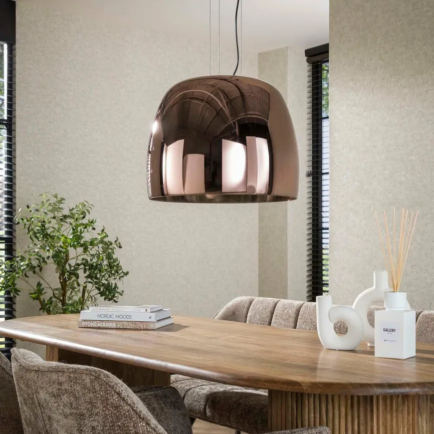 WoonStijl Hanglamp 1L drift XL glass Koper