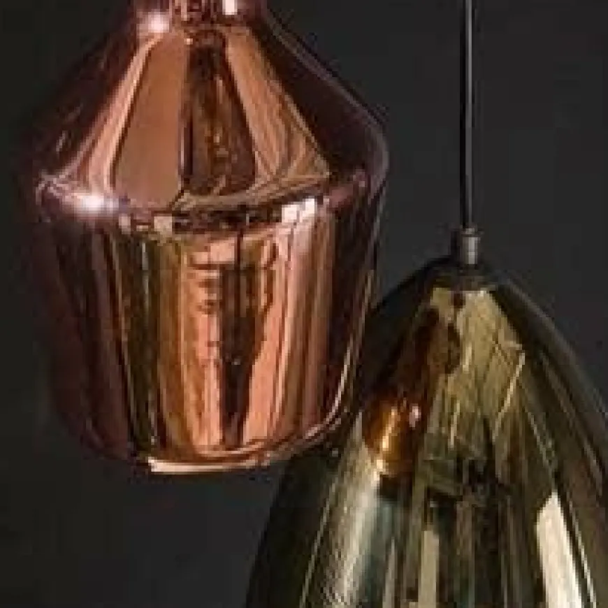 WoonStijl Hanglamp 5L getrapt mix glass tricolore