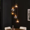 WoonStijl Hanglamp 5L getrapt mix glass shaded
