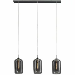 WoonStijl Hanglamp 3L Glass Metallic Grey