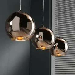 WoonStijl Hanglamp 3L Globe koper