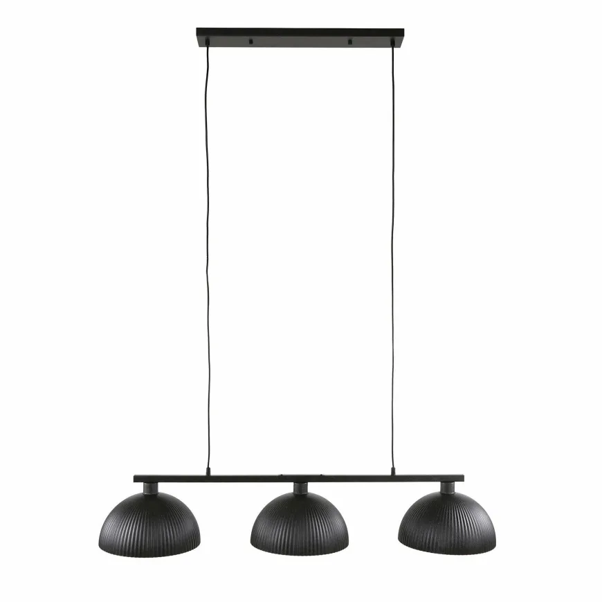 WoonStijl Hanglamp 3L halfronde kap-ribbel