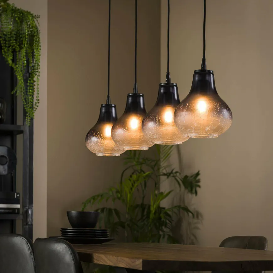 WoonStijl Hanglamp 4L kegel glass