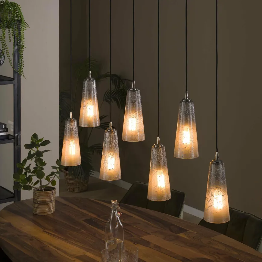 WoonStijl Hanglamp 7L kegel stone