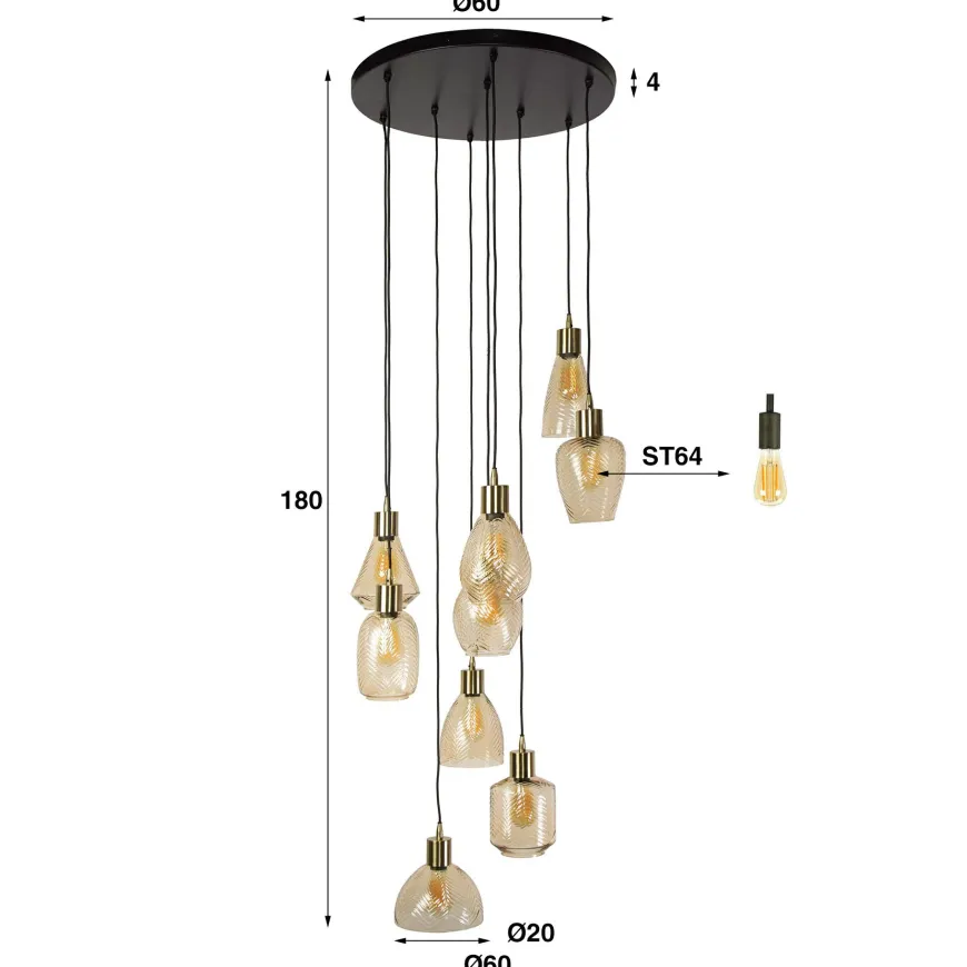 WoonStijl Hanglamp 9L leaf getrapt