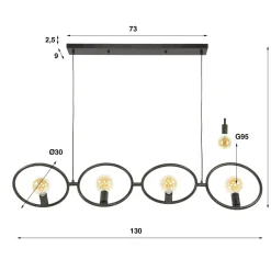 WoonStijl Hanglamp 4L Loop