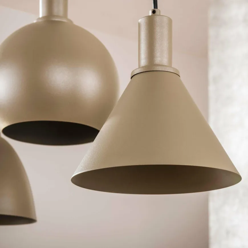 WoonStijl Hanglamp 5L Metallo mix Beige