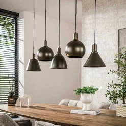 WoonStijl Hanglamp 5L Metallo mix Sienna bruin