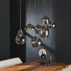 WoonStijl Hanglamp 4+3L mix chromed glas