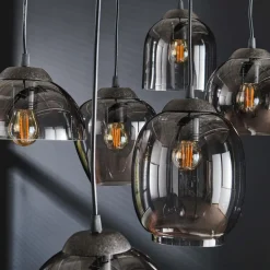 WoonStijl Hanglamp 4+3L mix chromed glas