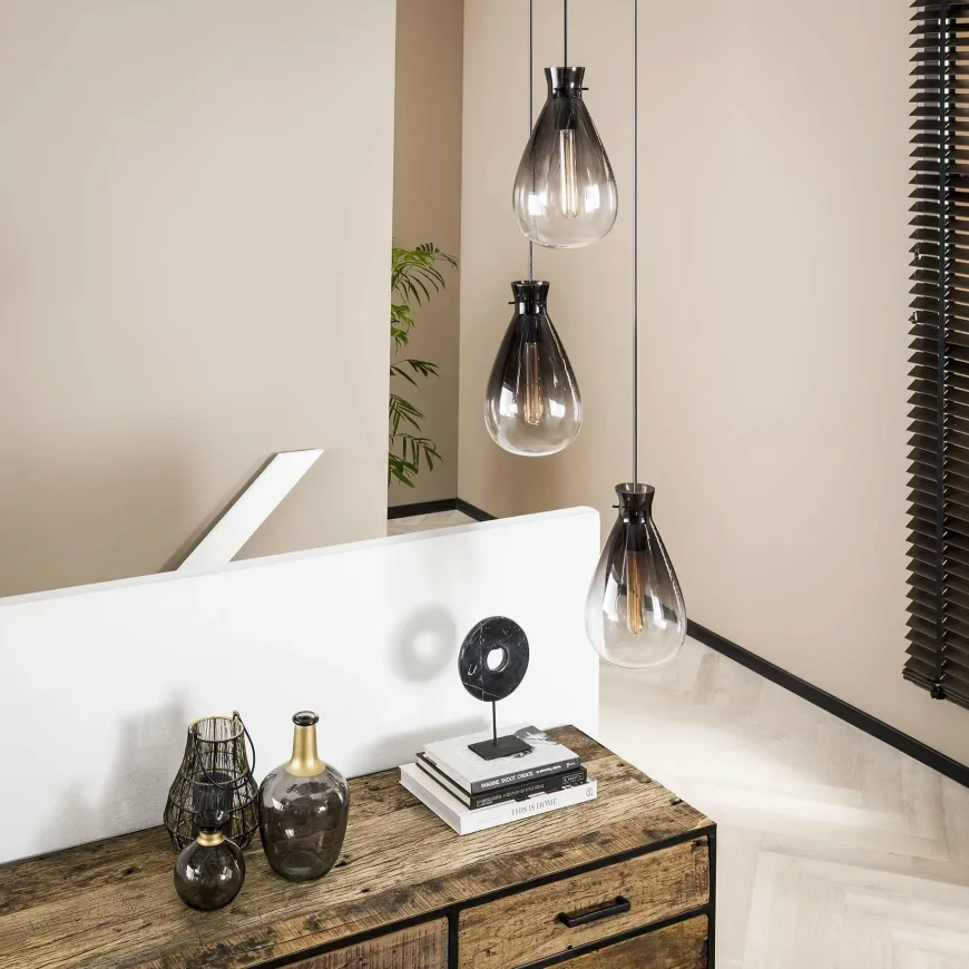 WoonStijl Hanglamp 3L nugget shaded