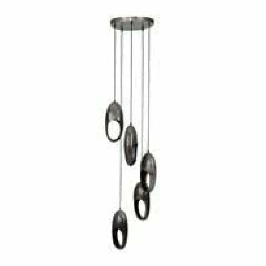 WoonStijl Hanglamp 5L open oog getrapt / Oud zilver