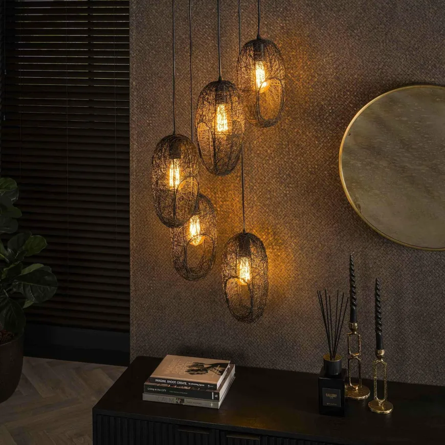 WoonStijl Hanglamp 5L open oog wire