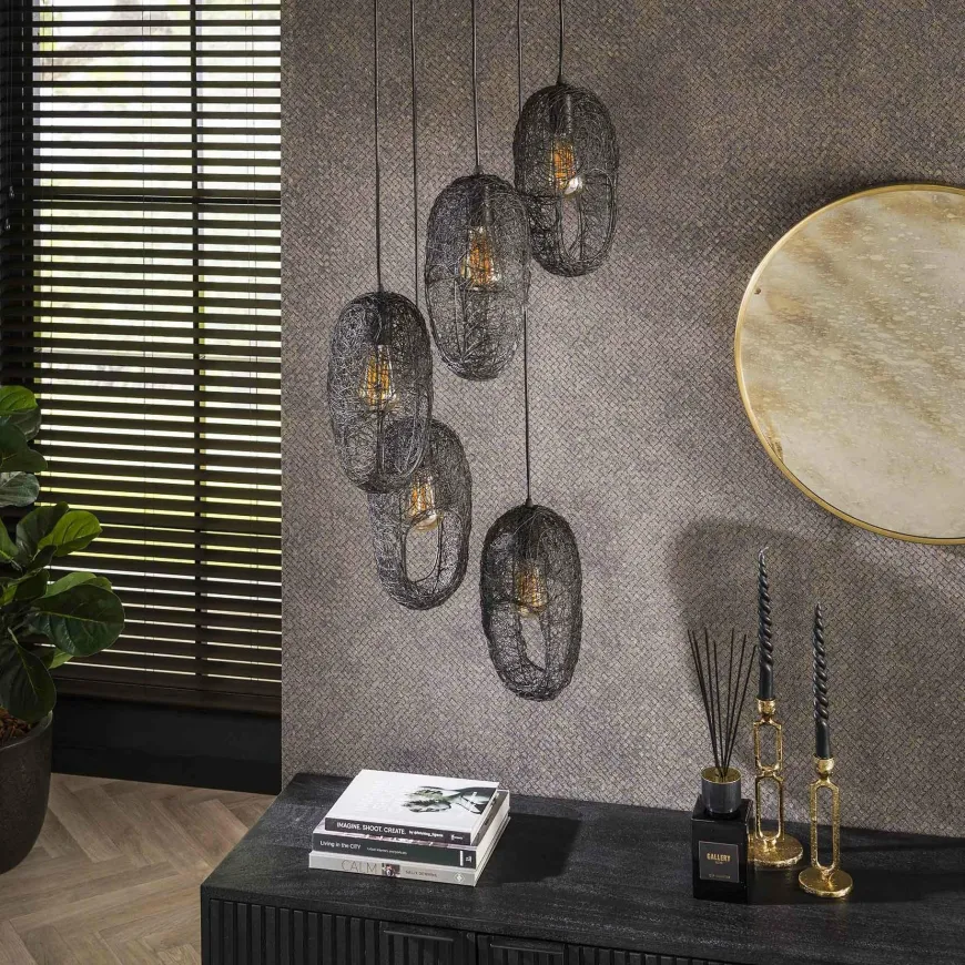 WoonStijl Hanglamp 5L open oog wire