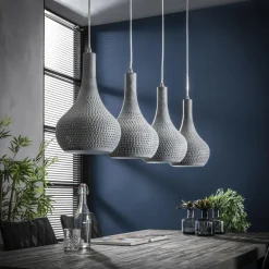WoonStijl Hanglamp 4L Punch Kegel zwart-bruin