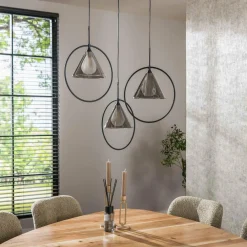 WoonStijl Hanglamp 3L ring getrapt tapse kap (G9)