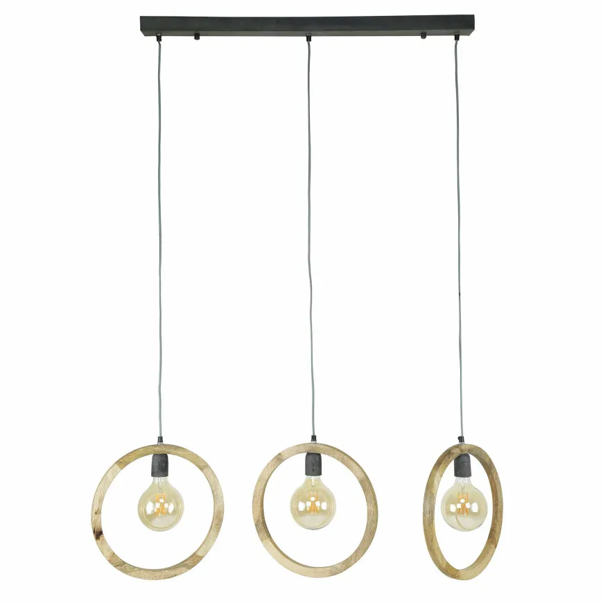 WoonStijl Hanglamp 3L round wood