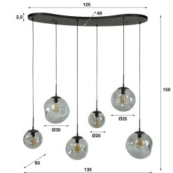 WoonStijl Hanglamp 6L Stellar Black