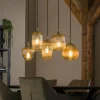WoonStijl Hanglamp 5L stripe glass mix