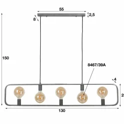 WoonStijl Hanglamp 5L strip