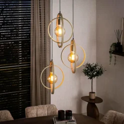 WoonStijl Hanglamp 3L Turn around getrapt beige