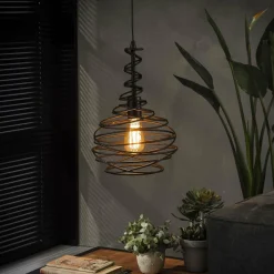 WoonStijl Hanglamp 1x Ø25 kegel spinn / Zwart