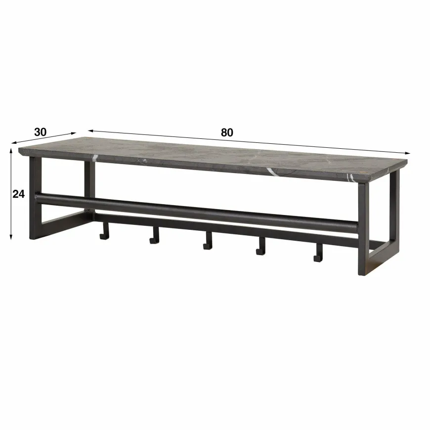 WoonStijl Kapstok Ceramic roede 6 haaks