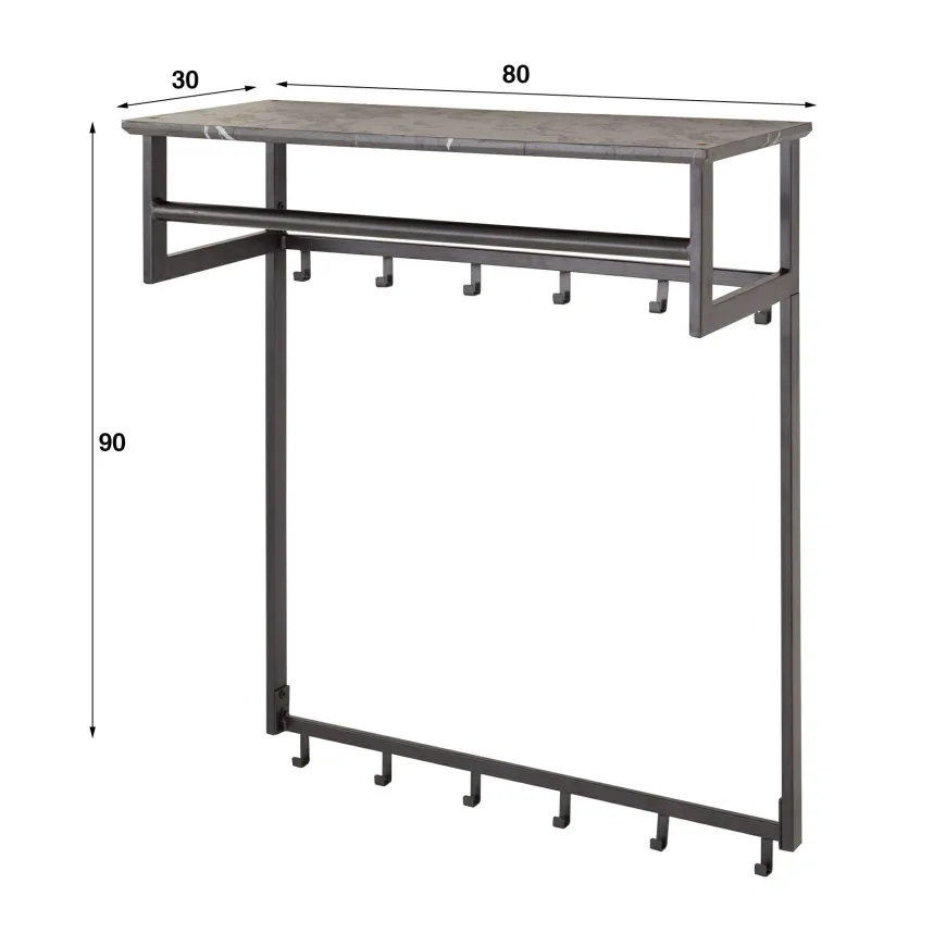 WoonStijl Kapstok Ceramic roede 12 haaks