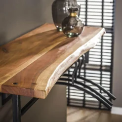 WoonStijl Kapstok edge 6 haken hoedenplank / Massief acacia naturel
