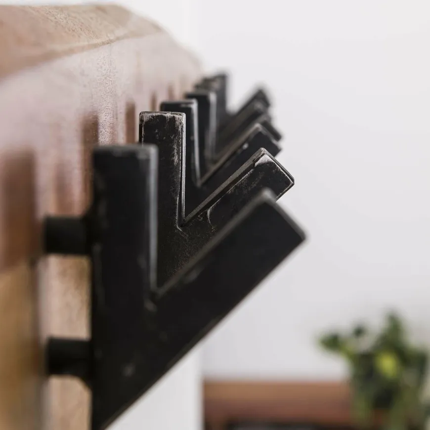 WoonStijl Kapstok edge 8 haken / Massief acacia naturel