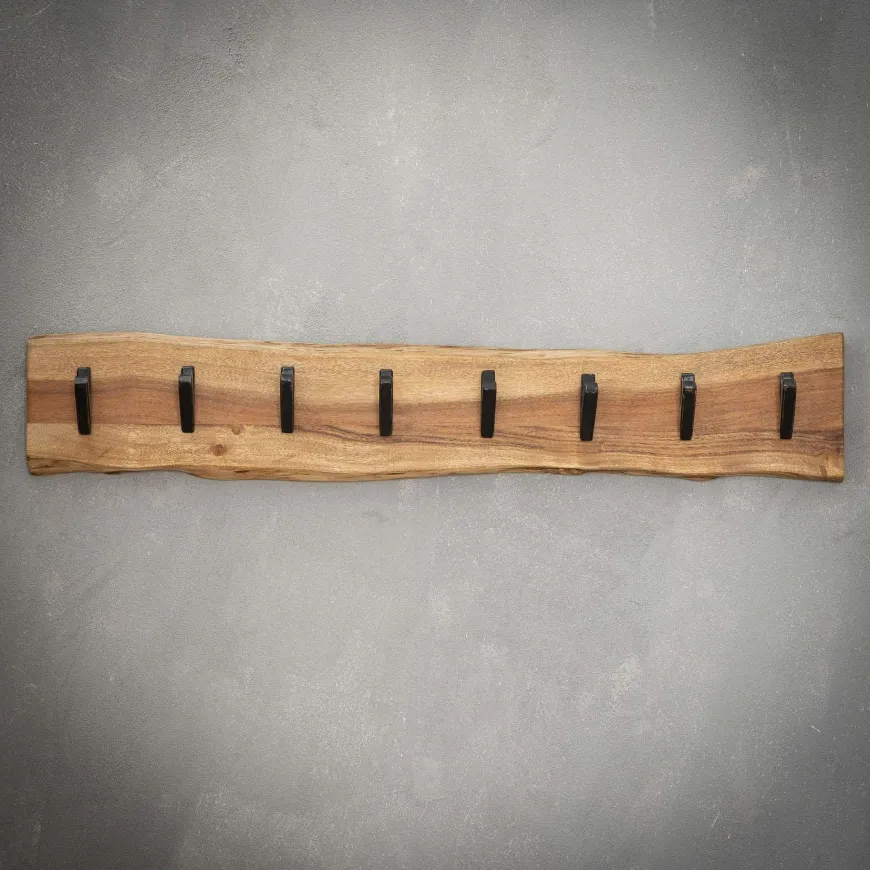 WoonStijl Kapstok edge 8 haken / Massief acacia naturel