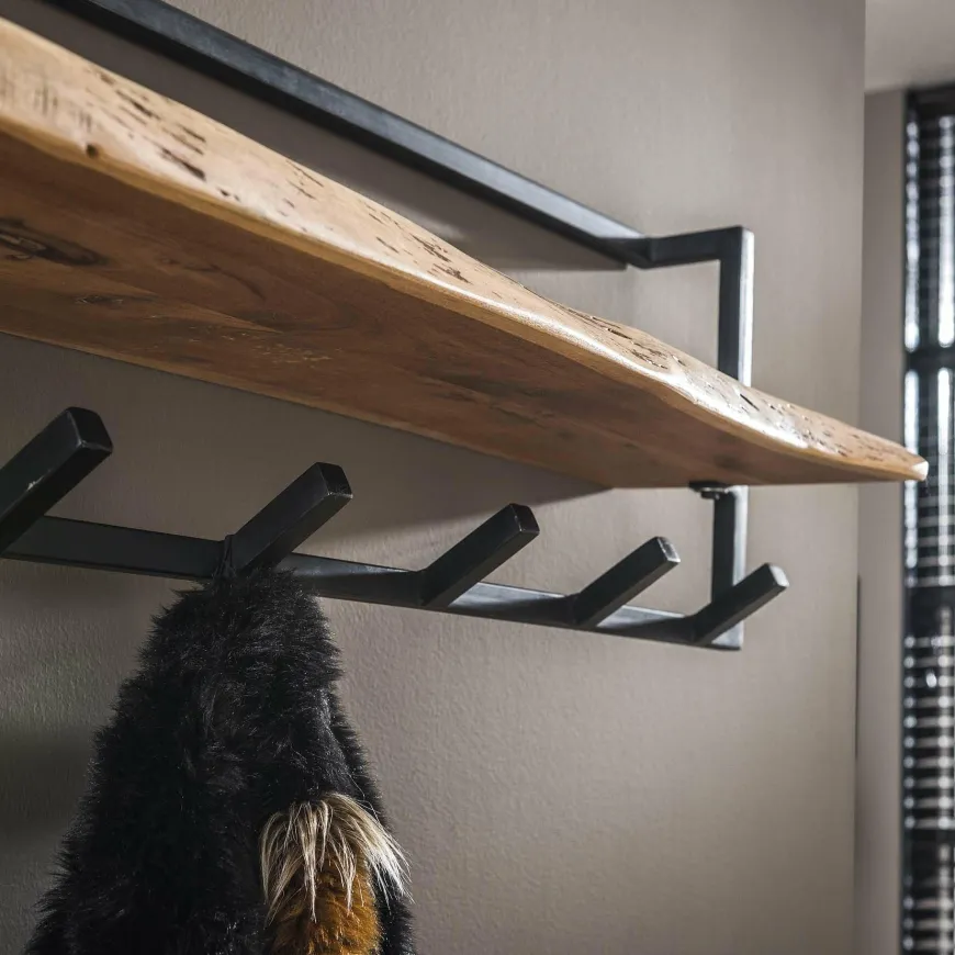 WoonStijl Kapstok edge 6 hakenplank / Massief acacia naturel