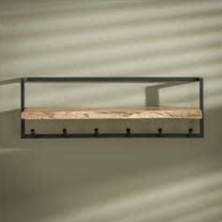WoonStijl Kapstok edge 6 hakenplank / Massief acacia naturel