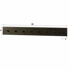 WoonStijl Kapstok Terra 8 haken bruin - 80 cm