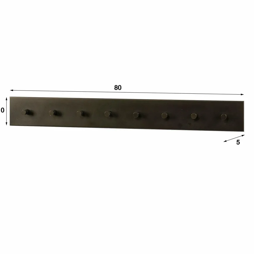 WoonStijl Kapstok Terra 8 haken bruin - 80 cm