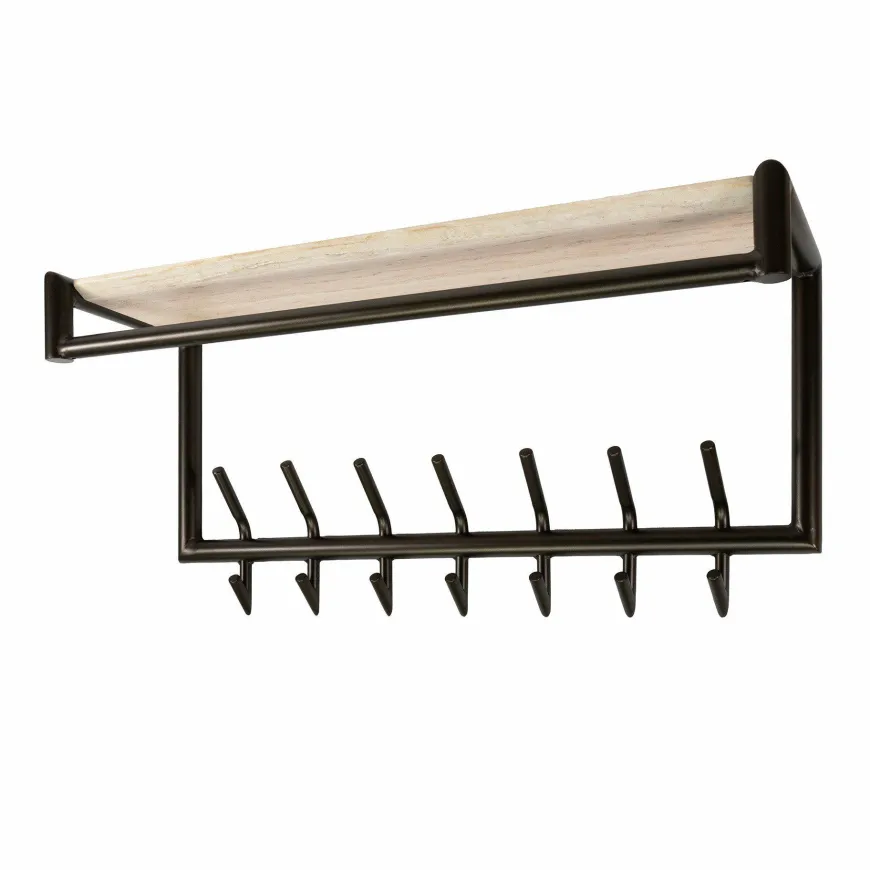 WoonStijl Kapstok Terra roede en hoedenplank 2x7 haken