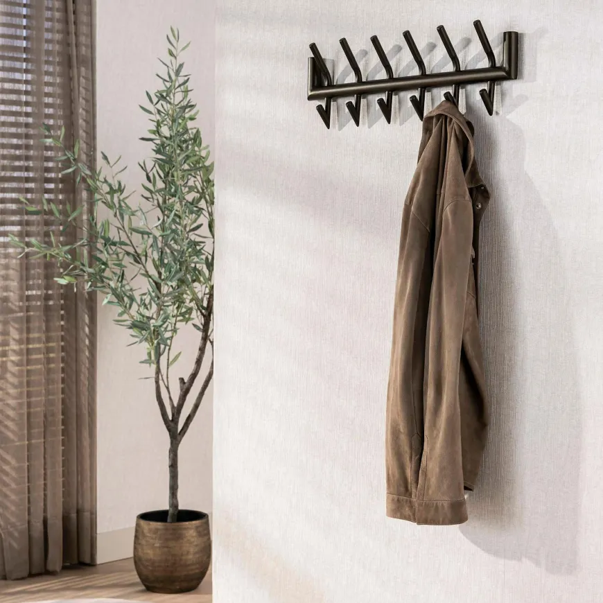 WoonStijl Kapstok Tubo 2x6 haken bruin