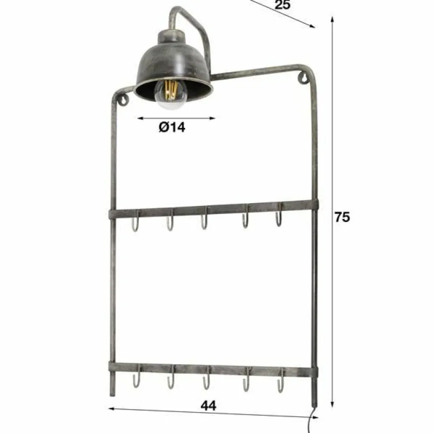 WoonStijl Kapstoklamp 2x5 Haken