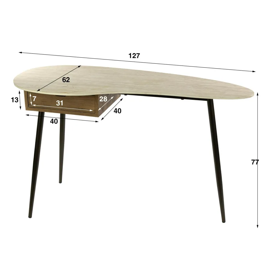 WoonStijl Kaptafel Travino 1 lade
