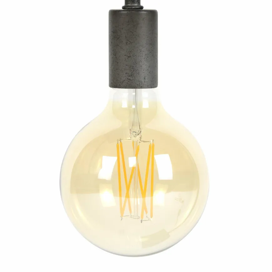 WoonStijl Lichtbron LED filament bol Ø12 5 - E27 6W 2100K 450lm dimbaar / Amberkleurig glas