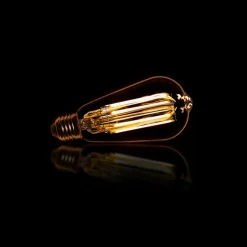 WoonStijl Lichtbron LED filament druppel - E27 6W 2100K 450lm dimbaar / Amberkleurig glas