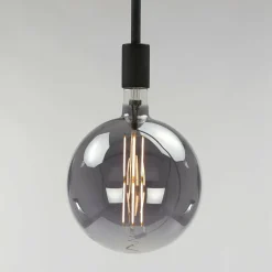 WoonStijl Lichtbron LED filament bol Ø20 0 - E27 8W dimbaar / Smoke grey glas