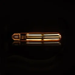 WoonStijl Lichtbron LED filament buis 18 5 cm - E27 4W 2100K 280lm dimbaar / Amberkleurig glas
