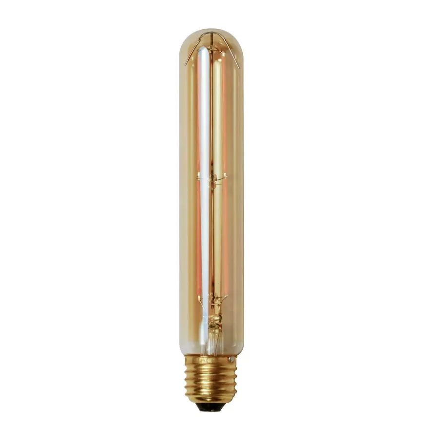 WoonStijl Lichtbron LED filament buis 18 5 cm - E27 4W 2100K 280lm dimbaar / Amberkleurig glas